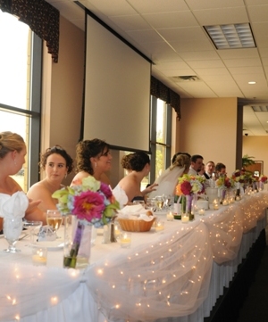 Head Table Tulle & Icicle Lights - Events & Themes - head table decorating ideas